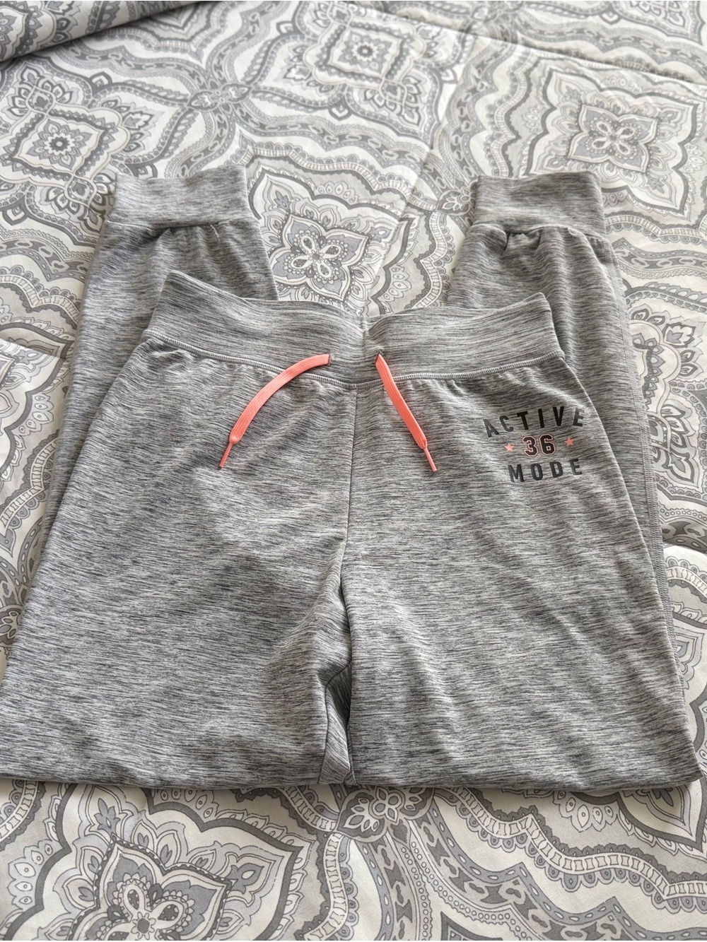 H&M Gray Joggers with Pink Drawstring